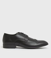 New Look Black Leather-Look Lace Up Brogues